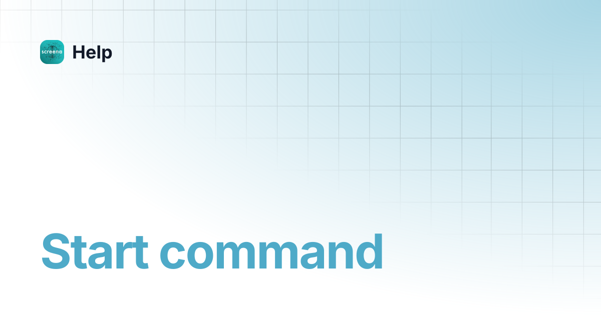 Start command | Help
